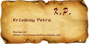 Krivácsy Petra névjegykártya